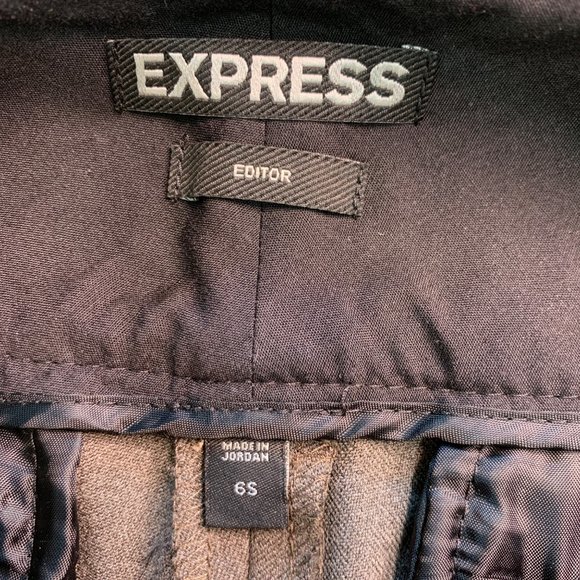 Womens Pants Express Editor Size 6 S Flare Leg Brown Knit Wide belt 2069 - Picture 6 of 7